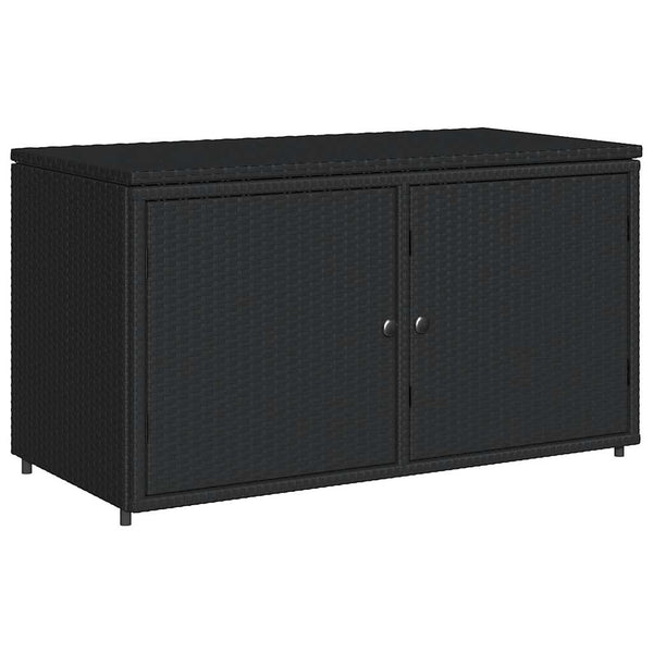 Gartenschrank Schwarz Poly Rattan 110x55x60,5cm
