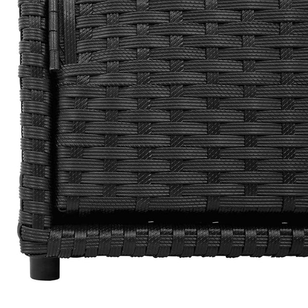 Gartenschrank Schwarz Poly Rattan 110x55x60,5cm