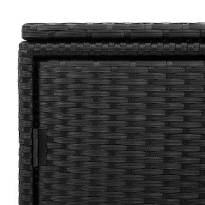 Gartenschrank Schwarz Poly Rattan 110x55x60,5cm