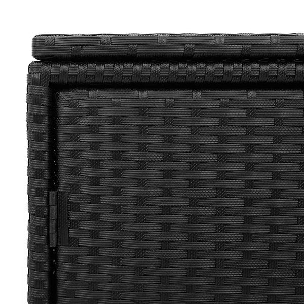 Gartenschrank Schwarz Poly Rattan 110x55x60,5cm