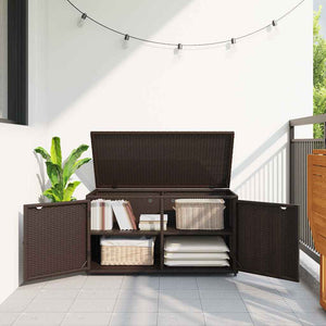 Gartenschrank Braun Poly Rattan 110x55x60,5cm
