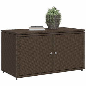 Gartenschrank Braun Poly Rattan 110x55x60,5cm