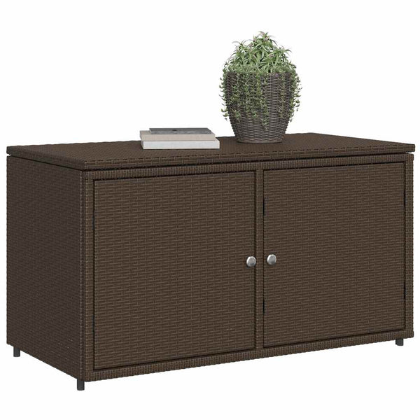 Gartenschrank Braun Poly Rattan 110x55x60,5cm