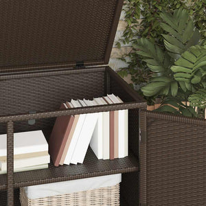 Gartenschrank Braun Poly Rattan 110x55x60,5cm