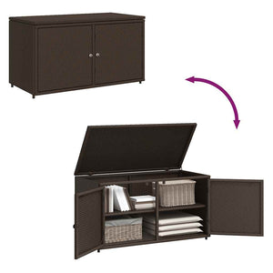 Gartenschrank Braun Poly Rattan 110x55x60,5cm