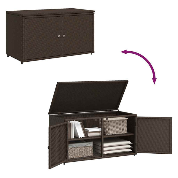 Gartenschrank Braun Poly Rattan 110x55x60,5cm