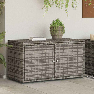 Gartenschrank Grau Poly Rattan 110x55x60,5 cm