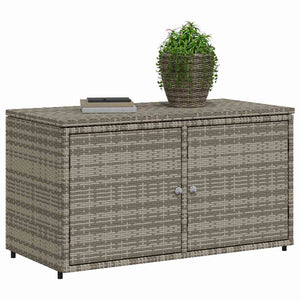 Gartenschrank Grau Poly Rattan 110x55x60,5 cm
