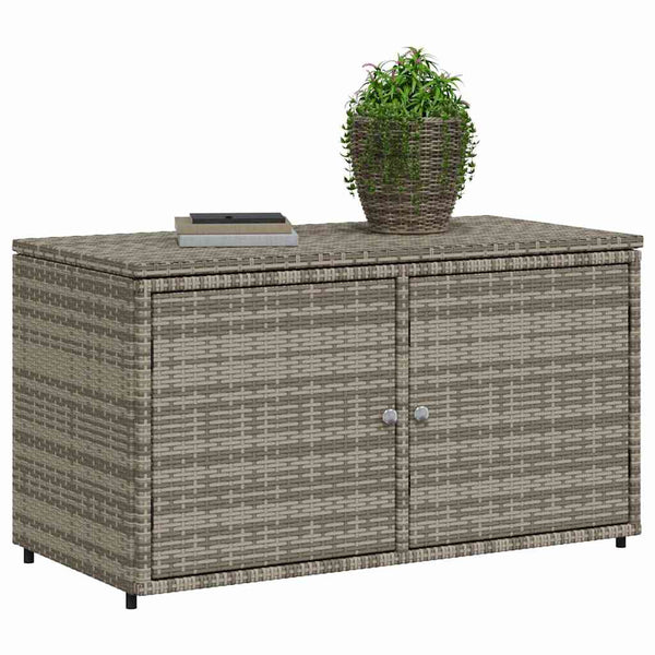Gartenschrank Grau Poly Rattan 110x55x60,5 cm