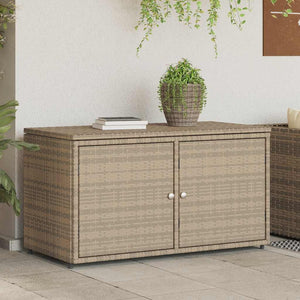 Gartenschrank Beige Poly Rattan 110x55x60,5cm