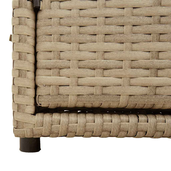 Gartenschrank Beige Poly Rattan 110x55x60,5cm