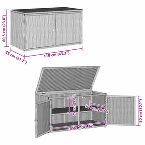 Gartenschrank Beige Poly Rattan 110x55x60,5cm