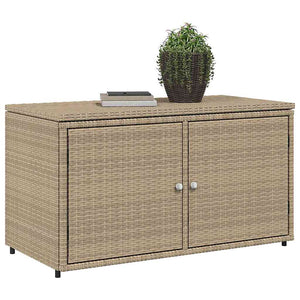 Gartenschrank Beige Poly Rattan 110x55x60,5cm