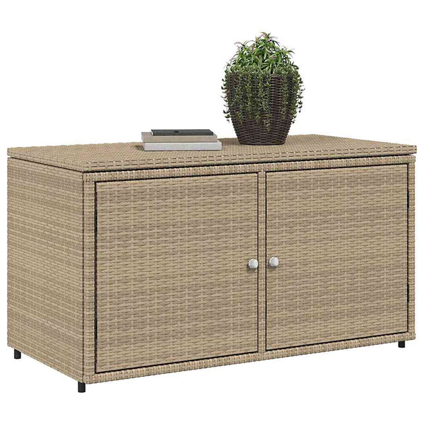 Gartenschrank Beige Poly Rattan 110x55x60,5cm