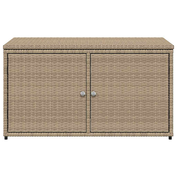 Gartenschrank Beige Poly Rattan 110x55x60,5cm