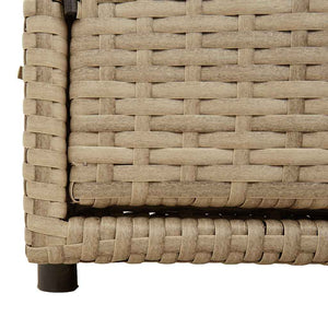 Gartenschrank Beige Poly Rattan 110x55x60,5cm