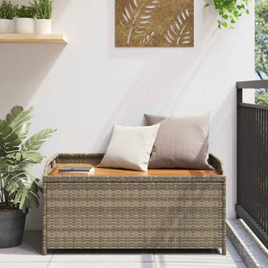 Gartenbank mit Stauraum, Grau, 100 cm