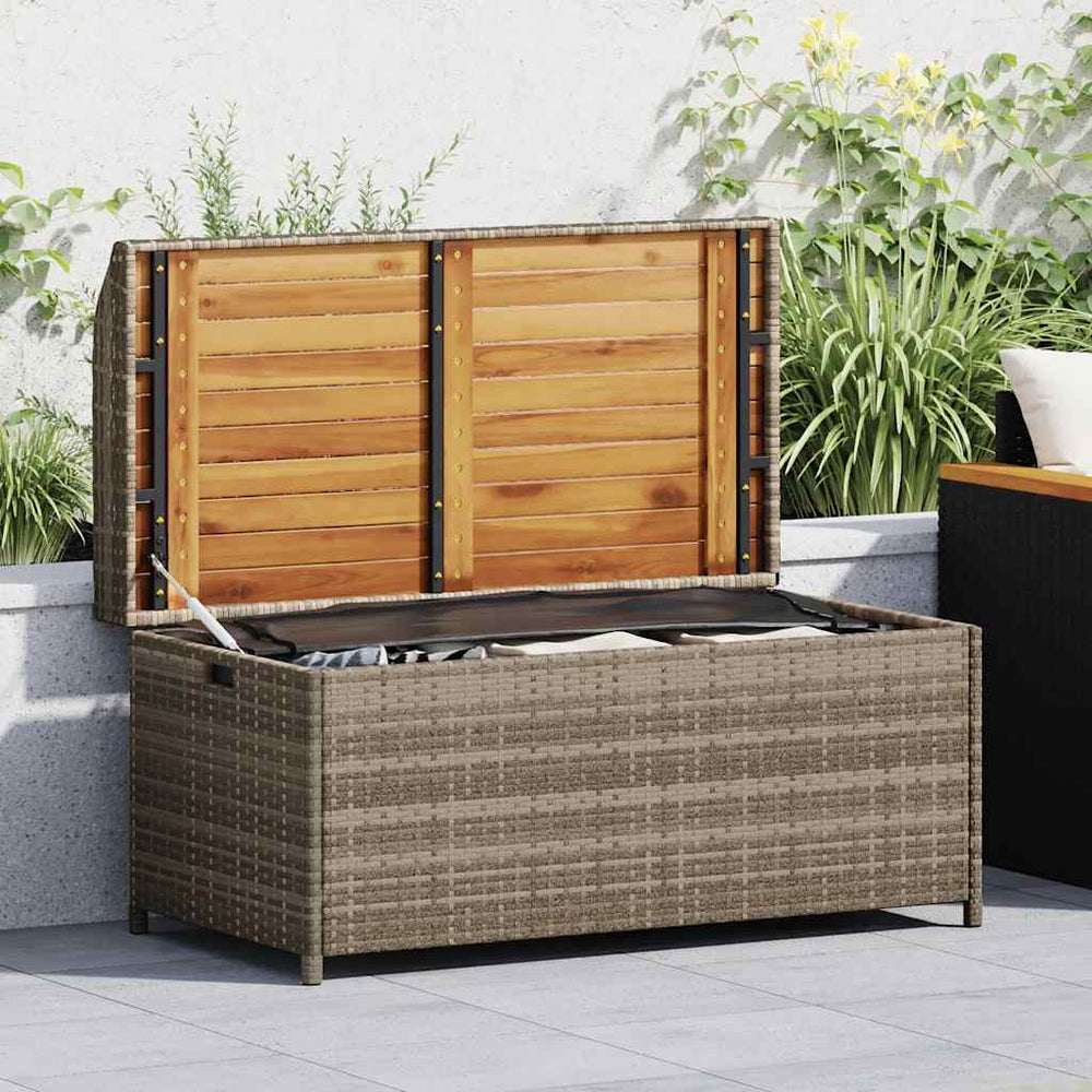 Gartenbank mit Stauraum, Grau, 100 cm