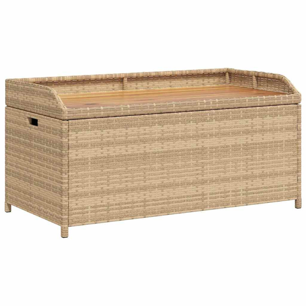 Bank mit Stauraum Beige Poly Rattan 100cm