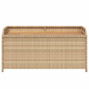 vidaXL Banc de rangement beige 100x50x52 cm en résine tressée et bois d'acacia