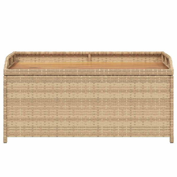 vidaXL Banc de rangement beige 100x50x52 cm en résine tressée et bois d'acacia