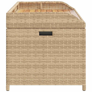 vidaXL Banc de rangement beige 100x50x52 cm en résine tressée et bois d'acacia
