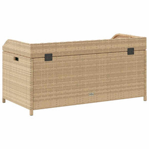 vidaXL Banc de rangement beige 100x50x52 cm en résine tressée et bois d'acacia