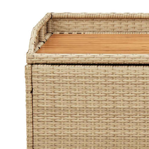 vidaXL Banc de rangement beige 100x50x52 cm en résine tressée et bois d'acacia