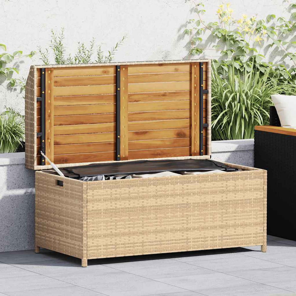 Bank mit Stauraum Beige Poly Rattan 100cm