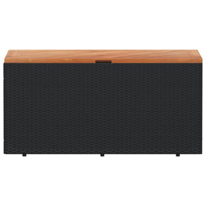 Gartentruhe Schwarz 110 cm Poly Rattan