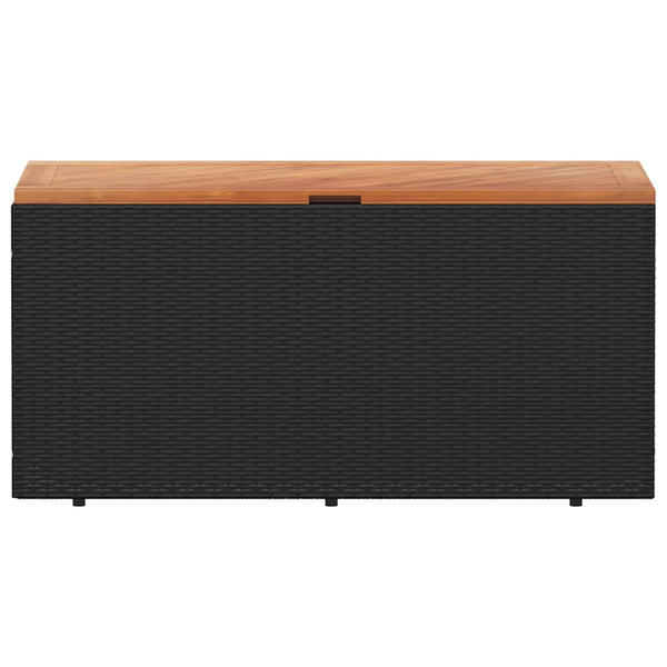 Gartentruhe Schwarz 110 cm Poly Rattan