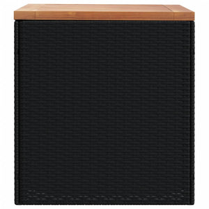 Gartentruhe Schwarz 110 cm Poly Rattan