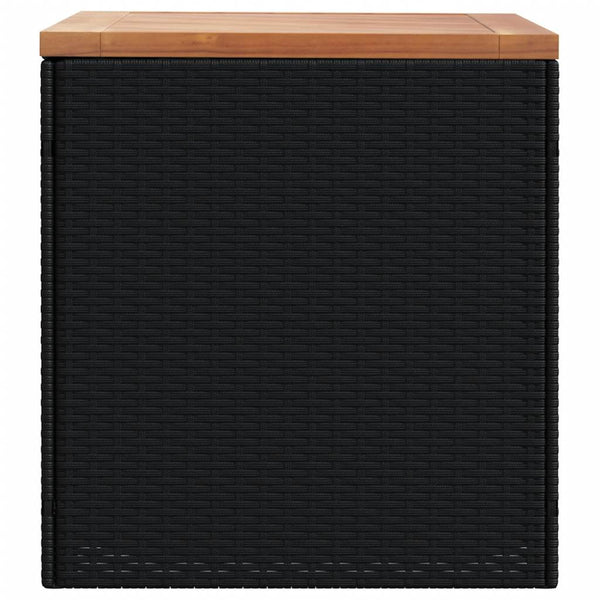 Gartentruhe Schwarz 110 cm Poly Rattan