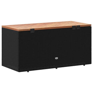 Gartentruhe Schwarz 110 cm Poly Rattan