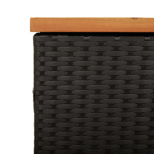 Gartentruhe Schwarz 110 cm Poly Rattan