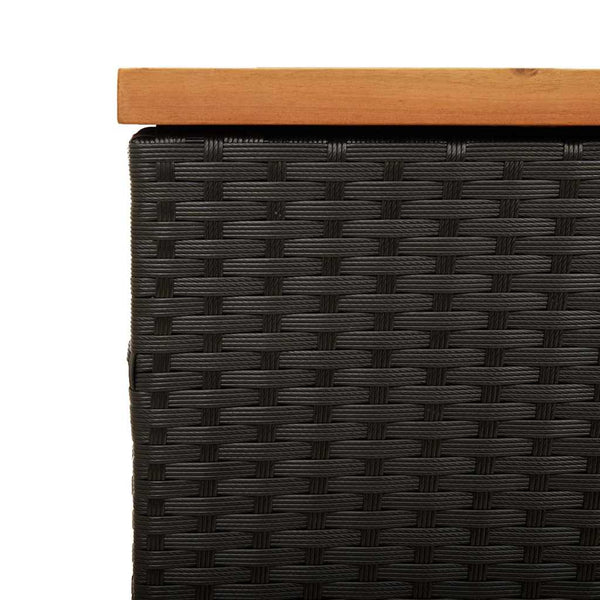 Gartentruhe Schwarz 110 cm Poly Rattan