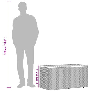 Gartentruhe Schwarz 110 cm Poly Rattan
