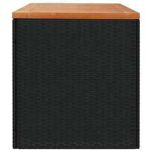 Gartentruhe Schwarz 220 cm Poly Rattan