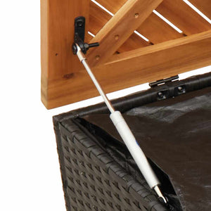 Gartentruhe Schwarz 220 cm Poly Rattan