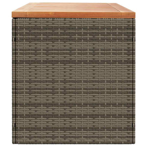 Gartentruhe Grau 220 cm Poly Rattan