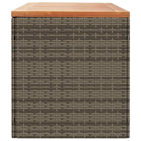 Gartentruhe Grau 220 cm Poly Rattan