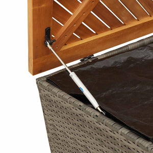 Gartentruhe Grau 220 cm Poly Rattan