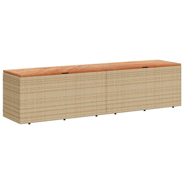 Gartentruhe Beige 220 cm Poly Rattan