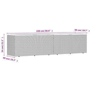 Gartentruhe Beige 220 cm Poly Rattan