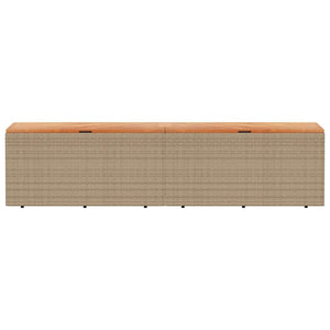 Gartentruhe Beige 220 cm Poly Rattan