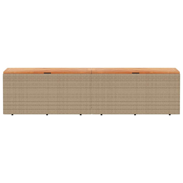 Gartentruhe Beige 220 cm Poly Rattan
