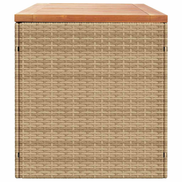 Gartentruhe Beige 220 cm Poly Rattan