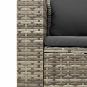5-tlg. Garten Sofagarnitur Grau Poly Rattan Akazie