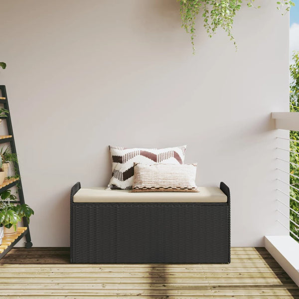 Sitzbank mit Stauraum Schwarz 115 cm