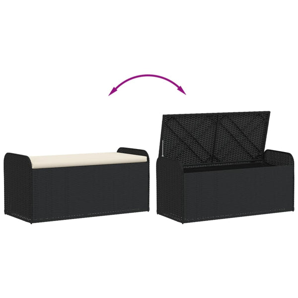 Sitzbank mit Stauraum Schwarz 115 cm
